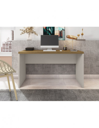 Mesa de oficina STUDIO 136, bilaminado miel y...