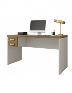 Mesa de oficina STUDIO 136, 2 cajones, bilaminado miel y...