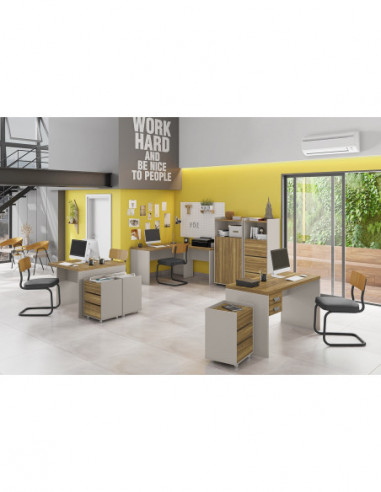 Mesa de oficina STUDIO 136, 2 cajones,...