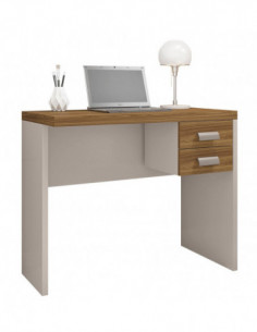 Mesa de oficina STUDIO 90, 2 cajones, bilaminado miel y...