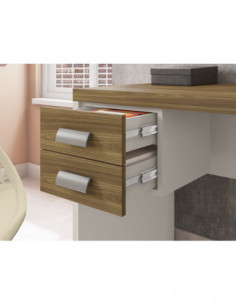 Mesa de oficina STUDIO 90, 2 cajones, bilaminado miel y... 2