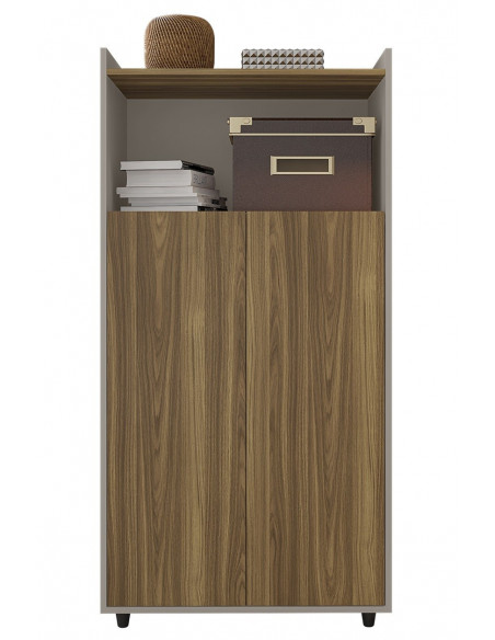 Armario STUDIO, alto, puertas altas, bilaminado miel y cacao