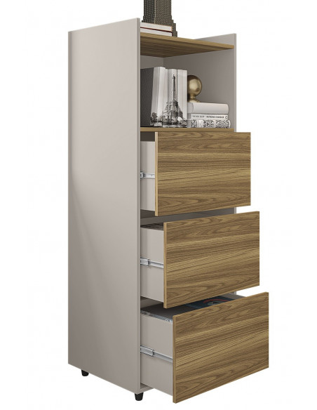 Archivador STUDIO, 3 gavetas, bilaminado miel y cacao