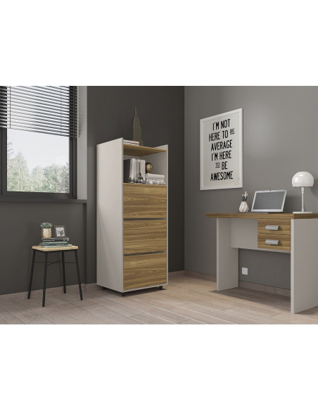 Archivador STUDIO, 3 gavetas, bilaminado miel y cacao