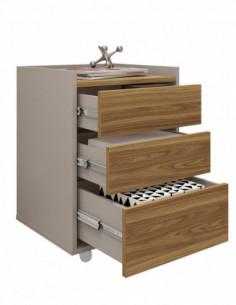 Cajonera STUDIO, ruedas, 3 cajones, guías metálicas,... 2
