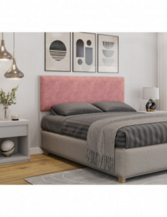 Cabecero tapizado UNI 160, MDP blanco, tejido velvet...