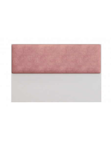 Cabecero tapizado UNI 160, MDP blanco, tejido velvet rosa, 160x5x90 cms