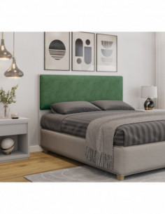 Cabecero tapizado UNI 160, MDP blanco, tejido velvet...