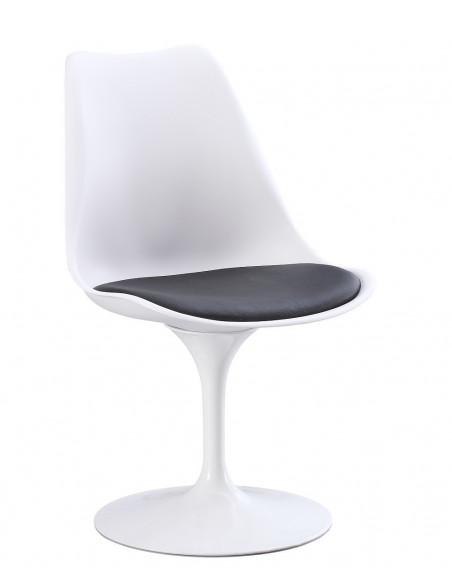 Silla TUL MT, metal, polipropileno blanco, cojín negro