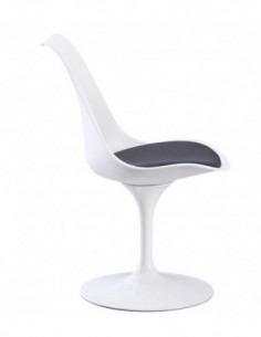 Silla TUL MT, metal, polipropileno blanco, cojín negro 2