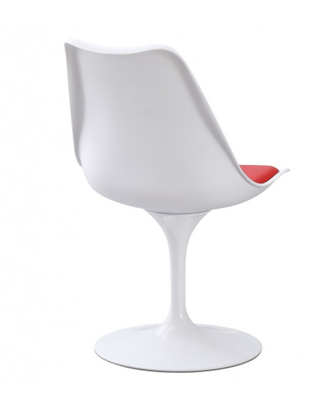 Silla TUL MT, metal, polipropileno blanco, cojín rojo