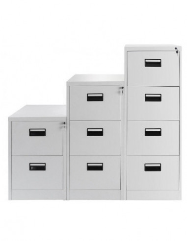 Archivador metálico OLIMPO, 4 cajones, gris ral...