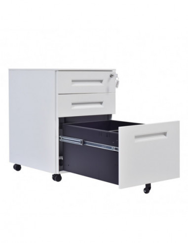 Cajonera metálica OLIMPO, ruedas, 3 cajones,...