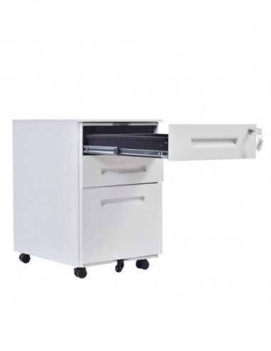 Cajonera metálica OLIMPO, ruedas, 3 cajones,...