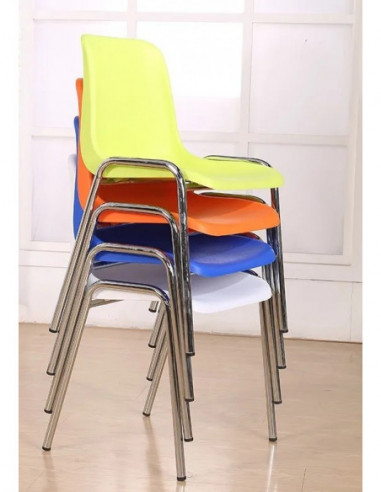 Silla CARCASA, apilable, cromada, polipropileno...