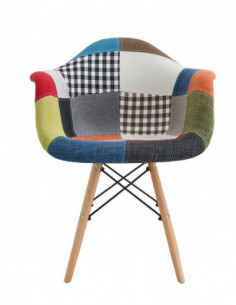 Sillón STAR PAT22, madera, tejido patchwork color 22 2