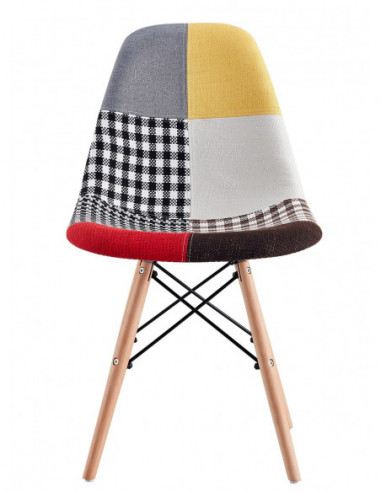 Silla STAR PAT24, madera, tejido patchwork...