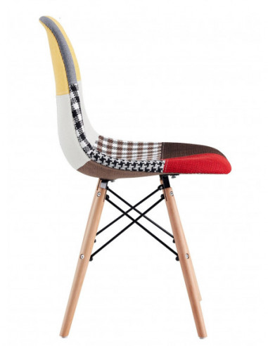 Silla STAR PAT24, madera, tejido patchwork...