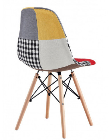 Silla STAR PAT24, madera, tejido patchwork...