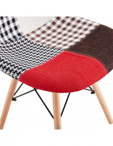 Silla STAR PAT24, madera, tejido patchwork...