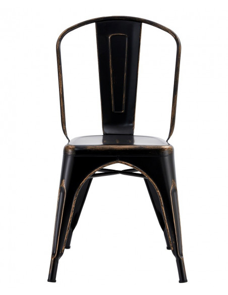 Silla TOL EK VINTAGE, acero, negra