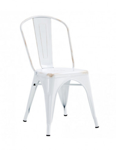 Silla TOL EK VINTAGE, acero, blanco