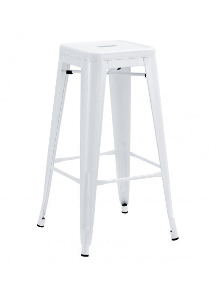 Taburete TOL EK LIMITED, acero, blanco