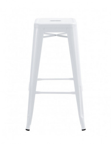 Taburete TOL EK LIMITED, acero, blanco