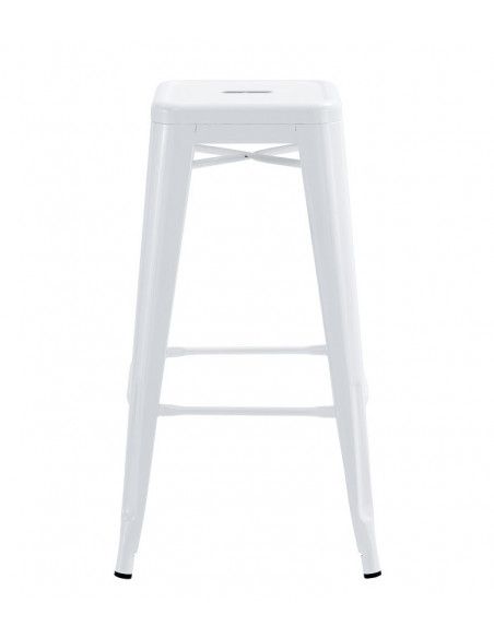 Taburete TOL EK LIMITED, acero, blanco