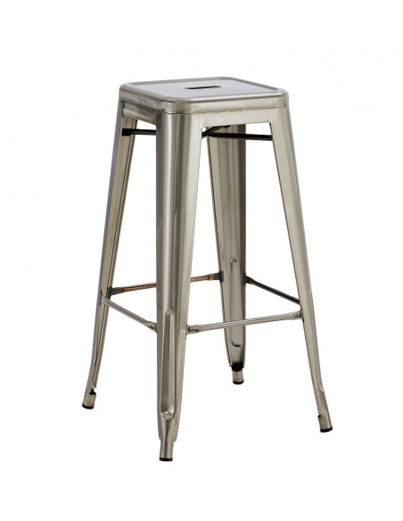 Taburete TOL EK BRUSHED, acero, plata