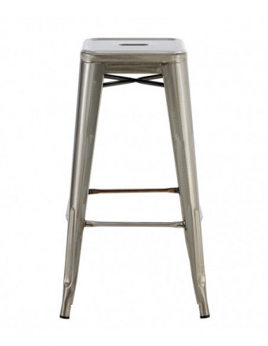 Taburete TOL EK BRUSHED, acero, plata