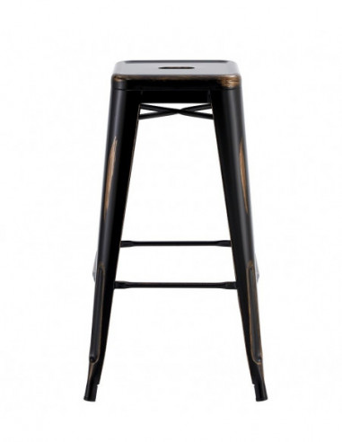 Taburete TOL EK VINTAGE, acero, negro