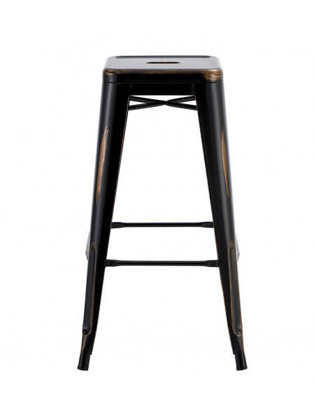 Taburete TOL EK VINTAGE, acero, negro