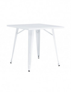 Mesa TOL EK LIMITED, acero, blanca, 80x80 cms