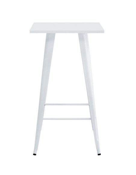 Mesa TOL EK LIMITED, alta, acero, blanca, 60x60 cms