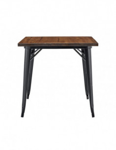 Mesa TOL EK WOOD, acero, madera, negra, 80x80 cms 2