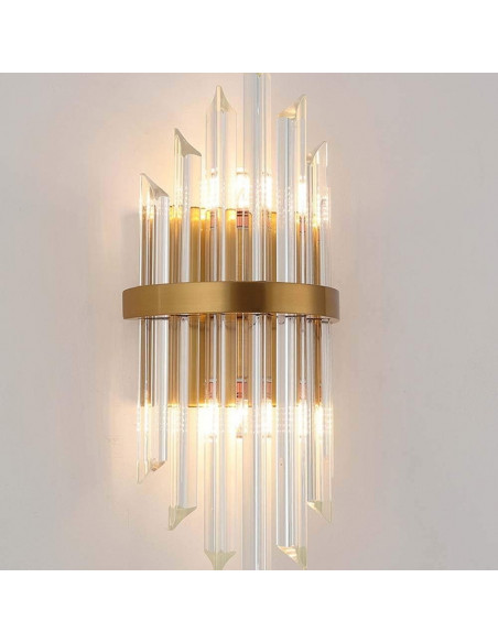 Aplique PALACE, metal dorado, cristal