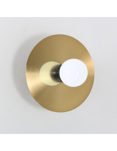 Aplique GRUND, metal dorado y negro, tulipa blanca