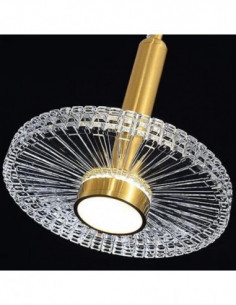 Lámpara LIPS, colgante, metal dorada, acrílico, led 2