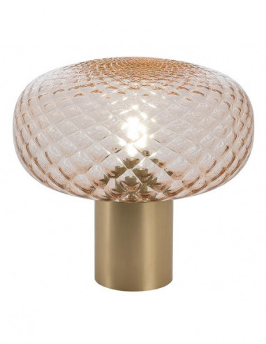 Lámpara GERA SOH28, sobremesa, aluminio, dorada, cristal