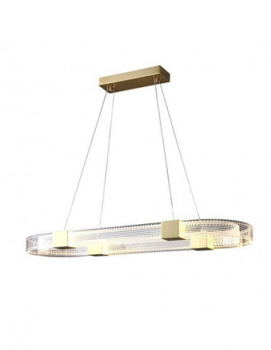 Lámpara TISSA, colgante, metal, dorada, acrílica, led