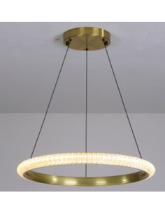 Lámpara BERKA 60, colgante, aluminio, dorada, acrílico, led