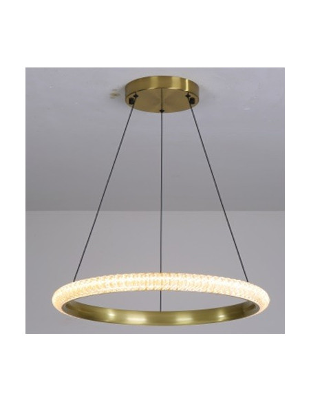 Lámpara BERKA 60, colgante, aluminio, dorada, acrílico, led