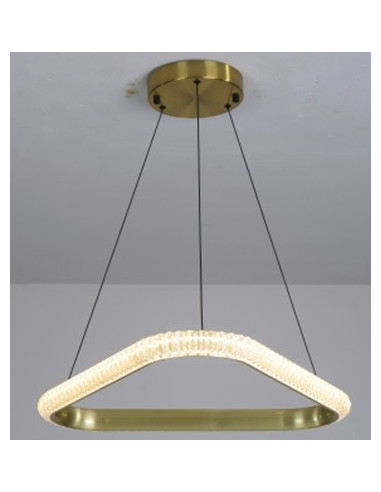 Lámpara BERKA TR60, colgante, aluminio, dorada, acrílico, led