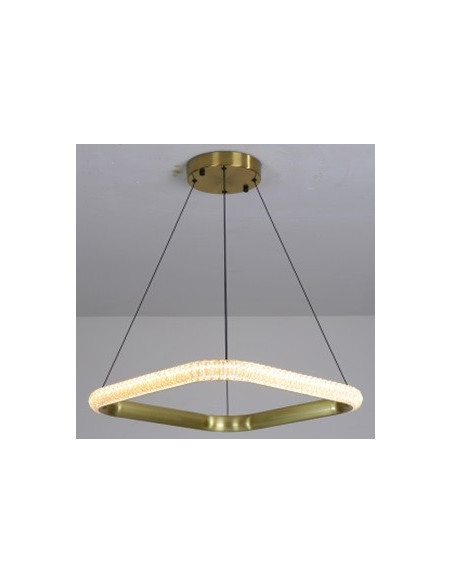 Lámpara BERKA CU60, colgante, aluminio, dorada, acrílico, led
