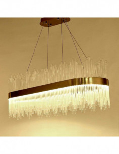 Lámpara WEIRA, colgante, metal dorada, cristal, led 2