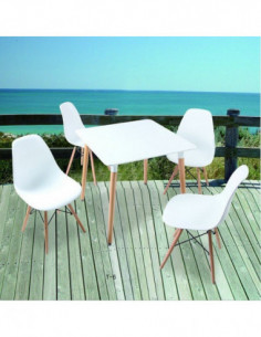 Mesa NURY  (SU), madera, tapa lacada blanca, 80 x 80 cms 2