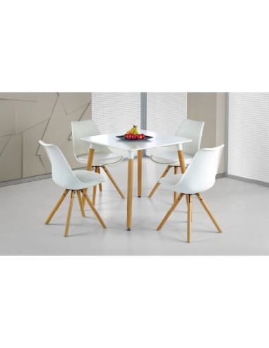 Mesa NURY  (SU), madera, tapa lacada blanca, 80...