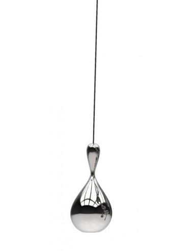 Lámpara HERDA H325, colgante, metal, cristal plateado