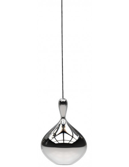 Lámpara HERDA H355, colgante, metal, cristal plateado